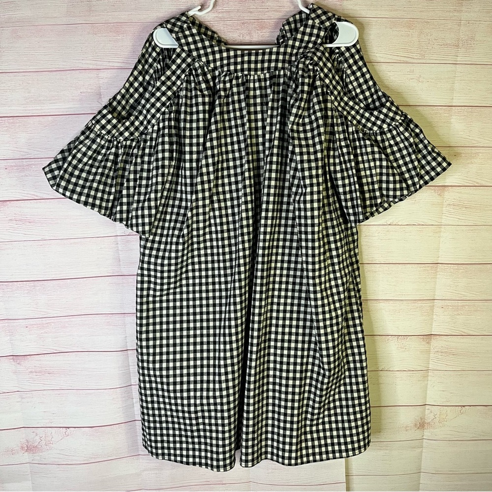 Kiss Milk “NEW” Black White Cold‎ Shoulder Pocket Puff Sleeves Dress Size 14